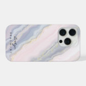Elegant Roze Paarse Pastel Marmer  iPhone Hoesje (Achterkant horizontaal)
