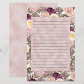 Elegant roze Paarse pony's gelijnd Briefpapier (Voorkant / Achterkant)