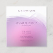 Elegant roze Paarse professionele Sjabloon Moderne Vierkante Visitekaartje (Achterkant)