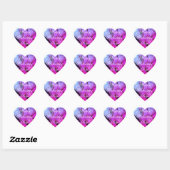 Elegant roze Paarse Rozen Floral Happy Valentijn Hart Sticker (Vel)
