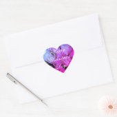 Elegant roze Paarse Rozen Floral Happy Valentijn Hart Sticker (Envelop)