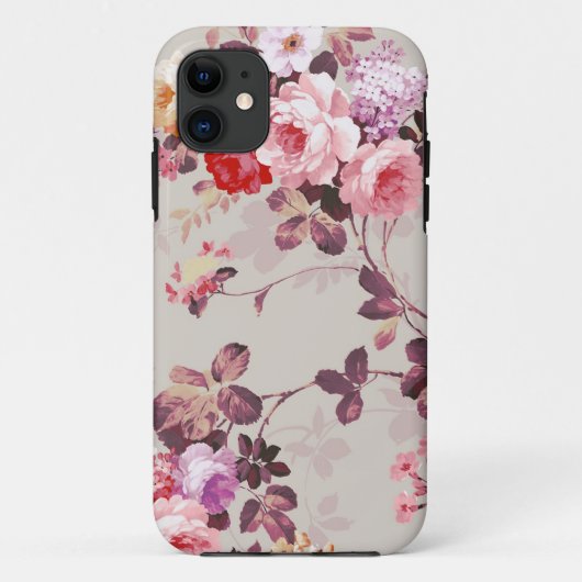  Elegant Roze Paarse Rozen Patroon Case-Mate iPhone Case (Achterkant)