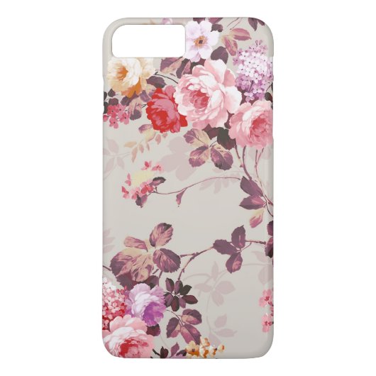  Elegant Roze Paarse Rozen Patroon Case-Mate iPhone Case (Achterkant)