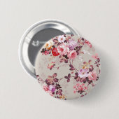  Elegant Roze Paarse Rozen Patroon Ronde Button 5,7 Cm (Voorkant /achterkant)