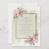 Elegant Roze Paarse Sage Green leest Gold Kaart (Voorkant)