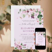 Elegant roze Paarse wilde bloemen bruiloft