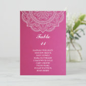 Elegant roze paisley Wedding Seding Chart Kaart (Staand voorkant)