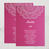 Elegant roze paisley Wedding Seding Chart Kaart (Voorkant / Achterkant)