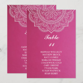 Elegant roze paisley Wedding Seding Chart Kaart