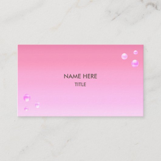 Elegant roze parels op roze gradiënt visitekaartje (Voorkant)