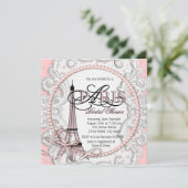 Elegant roze Parijs Vrijgezellenfeest Kaart (Staand voorkant)