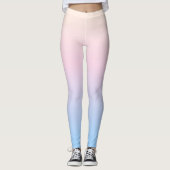 elegant roze pastel blauwe heldere verloopkleuren leggings (Voorkant)