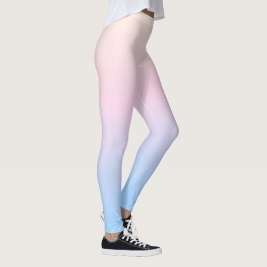 elegant roze pastel blauwe heldere verloopkleuren leggings (Rechts)