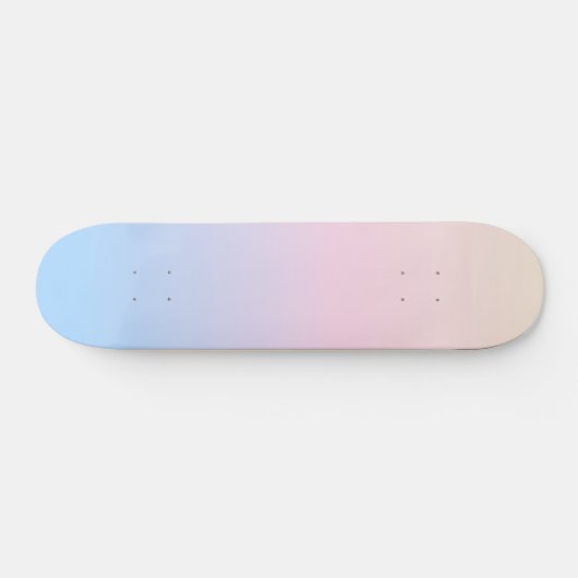 elegant roze pastel blauwe heldere verloopkleuren persoonlijk skateboard (Horizontaal)