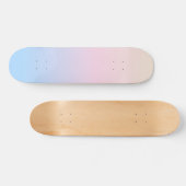 elegant roze pastel blauwe heldere verloopkleuren persoonlijk skateboard (Horizontaal)