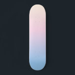 elegant roze pastel blauwe heldere verloopkleuren persoonlijk skateboard<br><div class="desc">elegante pastelroze, heldere heldere kleuren op het hellend vlak. Een mooie, wazige achtergrond. Een moderne overvloeiachtergrond. esthetische abstracte kunst. Zachte aurora kleuren.</div>