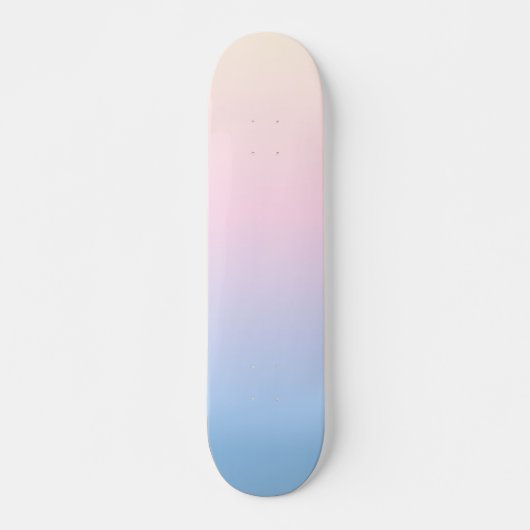 elegant roze pastel blauwe heldere verloopkleuren persoonlijk skateboard (Voorkant)