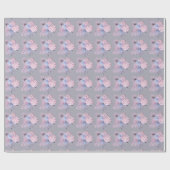 Elegant roze pastel bloementropisch baby shower cadeaupapier (Vlak)