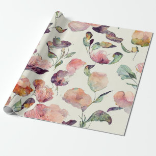 Elegant roze pastel Waterverf bruiloft en bruid Cadeaupapier