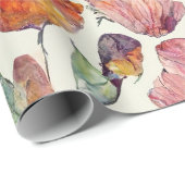 Elegant roze pastel Waterverf bruiloft en bruid Cadeaupapier (Rol Hoek)