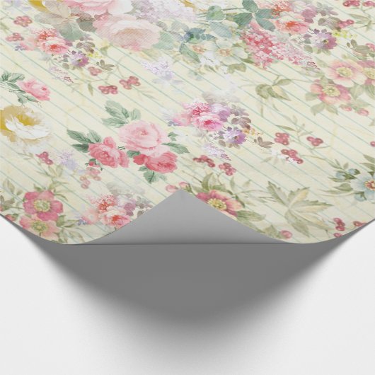 elegant  roze pastelpatroon cadeaupapier (Hoek)