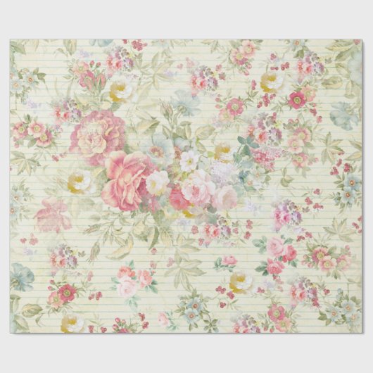elegant  roze pastelpatroon cadeaupapier (Vlak)