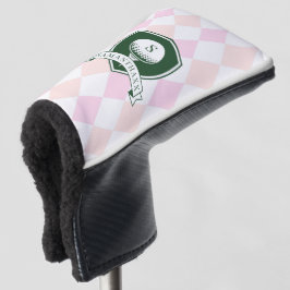 Elegant Roze Patroon Groene Golfer Naam Monogram Golfheadcover