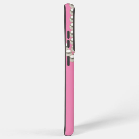 Elegant roze Pearl ketting Samsung Galaxy Hoesje (Rechterkant)