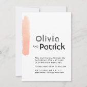 Elegant roze penseelstreek. Moderne simpele bruilo Save The Date (Voorkant)