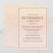 Elegant roze pensioneringspartij kaart (Voorkant / Achterkant)