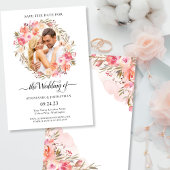 Elegant Roze Perzikkleurige Waterverf Foto Save The Date