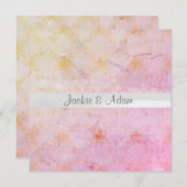 Elegant roze perzikmarmer Wedding-uitnodiging Kaart (Voorkant / Achterkant)