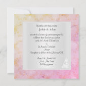 Elegant roze perzikmarmer Wedding-uitnodiging Kaart (Achterkant)