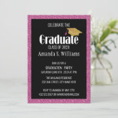 Elegant roze Pet Afstuderen Kaart (Staand voorkant)