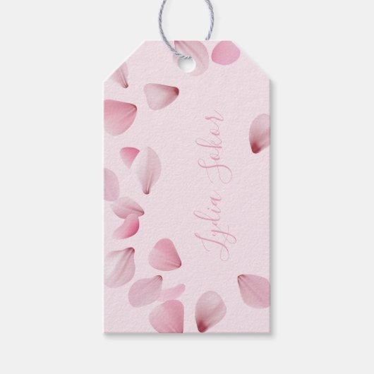 Elegant Roze Petal Gift Cadeaulabel (Voorkant)