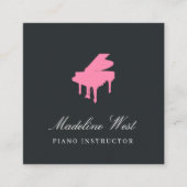 Elegant roze Piano Instructor Music Teacher Vierkante Visitekaartje (Voorkant)