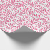 Elegant roze piepklein Indisch bloemenpatroon Cadeaupapier (Hoek)