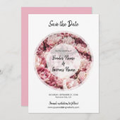 Elegant roze pinda's die de datum bewaren save the date (Voorkant / Achterkant)