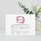 Elegant roze pinda's Wedding RSVP-kaarten RSVP Kaartje (Staand voorkant)
