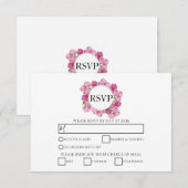 Elegant roze pinda's Wedding RSVP-kaarten RSVP Kaartje (Voorkant / Achterkant)