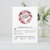 Elegant roze pinda's Wedding RSVP-kaarten RSVP Kaartje (Staand voorkant)
