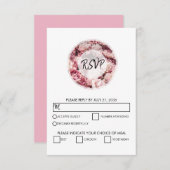 Elegant roze pinda's Wedding RSVP-kaarten RSVP Kaartje (Voorkant / Achterkant)