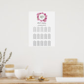 Elegant roze pinda's Wedding Seding Chart Poster (Keuken)