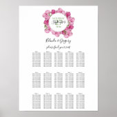 Elegant roze pinda's Wedding Seding Chart Poster (Voorkant)