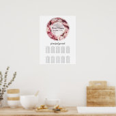 Elegant roze pinda's Wedding Seding Chart Poster (Keuken)