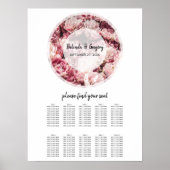 Elegant roze pinda's Wedding Seding Chart Poster (Voorkant)