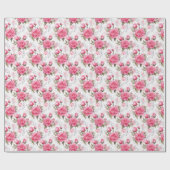 Elegant roze pioen bloemeninpakpapier cadeaupapier (Vlak)