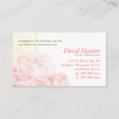 Elegant roze pioen bloemist monogram visitekaartje (Achterkant)