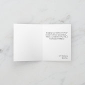 Elegant Roze Pioen Happy Birthday Green Kaart (Binnen)