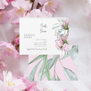 Elegant Roze Pioenrozen Vrijgezellenfeest Kaart